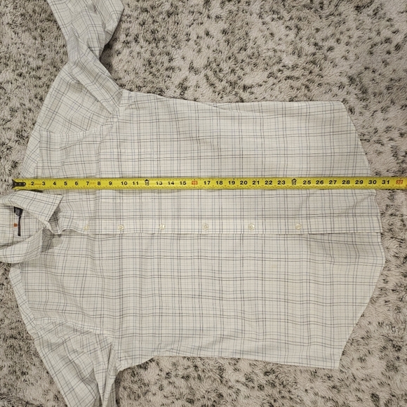 Van Heusen SZ M 15/15.5 Collared Long Sleeve Button Down White Blue Stripe Shirt - Picture 7 of 9